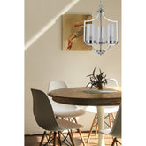 Ashley 3 Light Pendant Polished Chrome Ribbed Glass